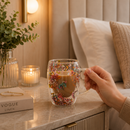 Caneca Flowers Artesanal em Vidro Duplo