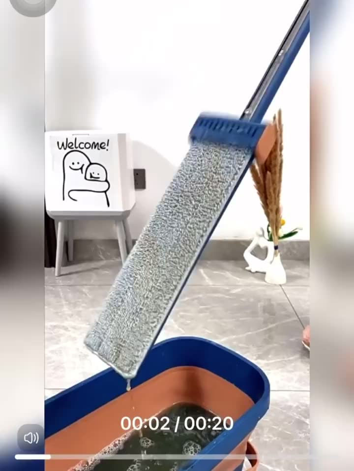 KIT 9 Conjunto De Esfregão E Balde Dobrável De Microfibra Com Raspador De Desaguamento S10