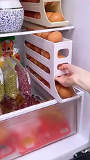 Suporte Porta Ovos Rolante 4 Andares Plástico Durável Organizador de Geladeira 30 Ovos