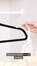 Kit 50 Cabides Veludo De Roupa Antideslizante Slim Adulto Gancho 360°