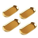 Bandeja Aco Inoxidavel Luxo Decorativa para Jóias Alimentos Dourado