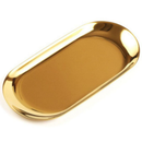 Bandeja Aco Inoxidavel Luxo Decorativa para Jóias Alimentos Dourado