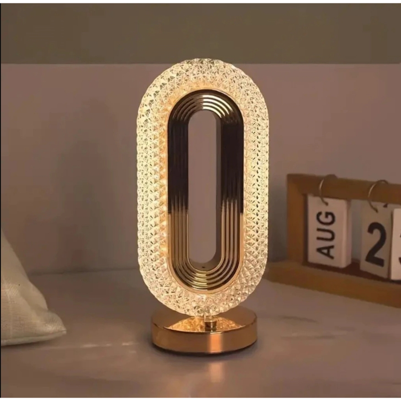 Luminária Cristal Touch LED 3 Tons | Decoração Luxuosa para Quarto e Sala