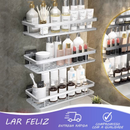 KIT 3 Suporte Prateleira De Canto Para Banheiro / Cozinha-Uso multifuncional
