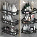 KIT 3 Suporte Prateleira De Canto Para Banheiro / Cozinha-Uso multifuncional