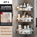 KIT 3 Suporte Prateleira De Canto Para Banheiro / Cozinha-Uso multifuncional