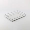 Bandeja Helo Decorativa de Espelho com Metal Base Retangular 20x30cm Organização Ambientes