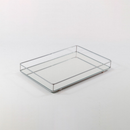 Bandeja Helo Decorativa de Espelho com Metal Base Retangular 20x30cm Organização Ambientes