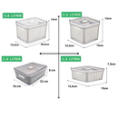 Kit 2 e 4 Organizadores de Geladeira 3,8, 2,8, 1,9 e 1,4 Litros Cesto com Tampa Multiuso Alimento Verdura e Vegetal