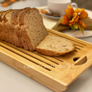 Migalheira de Bambu Tábua de Corte Para Pães Bolos e Frios Com Bandeja Multiuso Porta Panela 4 em 1