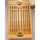 Migalheira de Bambu Tábua de Corte Para Pães Bolos e Frios Com Bandeja Multiuso Porta Panela 4 em 1