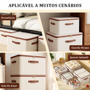 Caixa de Armazenamento de Roupas em Algodão - Organização Prática e Lavável