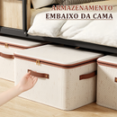 Caixa de Armazenamento de Roupas em Algodão - Organização Prática e Lavável
