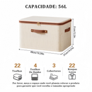 Caixa de Armazenamento de Roupas em Algodão - Organização Prática e Lavável
