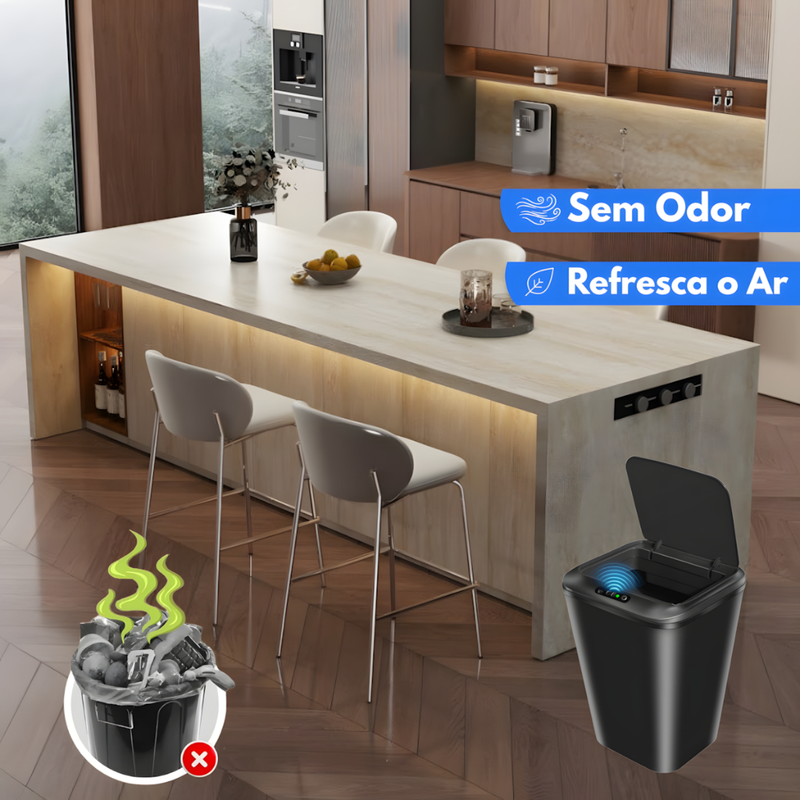 Lixeira Inteligente Com Sensor Automática Banheiro Lixeira Automática De 16 Litros Com Sensor Balde Lixo