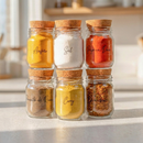 Kit Potes de Vidro para Temperos | Cozinha Organizada e Elegante