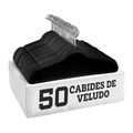 Kit 50 Cabides Veludo De Roupa Antideslizante Slim Adulto Gancho 360°