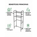 Rack Estante Lavanderia Maquina de Lavar Organizaçao Prateleira Aço Preto ou Branco Cortelux