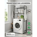 Rack Estante Lavanderia Maquina de Lavar Organizaçao Prateleira Aço Preto ou Branco Cortelux