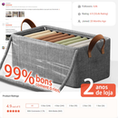 （Envio em 24h）Caixa Organizadora Dobrável Multiuso Com Tampa Feita em TNT Resistente E Ecológico 47*28*20cm