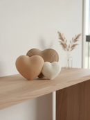 Decoração 3 Corações Escultura 17cm Família Mâe Bebê Estante Mesa Quarto Sala Escritório Banheiro.