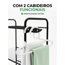 Rack Estante Lavanderia Maquina de Lavar Organizaçao Prateleira Aço Preto ou Branco Cortelux