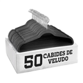 Kit 50 Cabides Veludo De Roupa Antideslizante Slim Adulto Gancho 360°