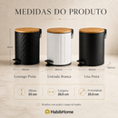 ✅ Lixeira 5L com Pedal e Tampa de Bambu | Ferro Premium | Moderna p/ Banheiro e Cozinha