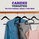 Kit 50 Cabides Veludo De Roupa Antideslizante Slim Adulto Gancho 360°