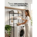 Rack Estante Lavanderia Maquina de Lavar Organizaçao Prateleira Aço Preto ou Branco Cortelux