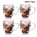 Caneca Flowers Artesanal em Vidro Duplo