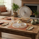 Bandeja Organizadora Decorativa Multiuso Para Servir Nórdica Com Alça e Detalhe em Dourado Decoração de Mesa