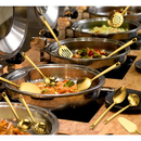 Kit 11/4 Peças Utensílios de Cozinha Dourado - Espátula Colher Concha Escumadeira Pegador de Pizza