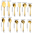 Kit 11/4 Peças Utensílios de Cozinha Dourado - Espátula Colher Concha Escumadeira Pegador de Pizza