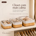 Kit Cestos Organizadores em Bambu – 3 Peças