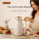 Garrafa Térmica Nude com Detalhes Dourados