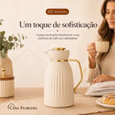 Garrafa Térmica Nude com Detalhes Dourados