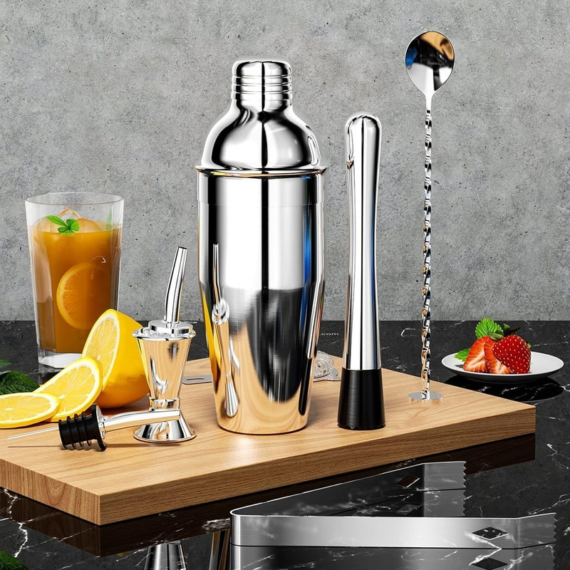 Kit 10 Barman Coqueteleira Boston 750ML Com Palete