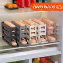 Suporte Porta Ovos Rolante 4 Andares Plástico Durável Organizador de Geladeira 30 Ovos