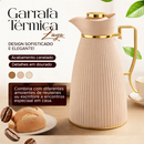 Garrafa Térmica Zaya Tuut 1L Canelada Design Sofisticado, Mantém Bebidas Quentes E Frias, Ideal Para Café E Chá Nude
