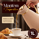 Garrafa Térmica Zaya Tuut 1L Canelada Design Sofisticado, Mantém Bebidas Quentes E Frias, Ideal Para Café E Chá Nude