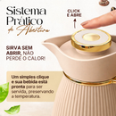 Garrafa Térmica Zaya Tuut 1L Canelada Design Sofisticado, Mantém Bebidas Quentes E Frias, Ideal Para Café E Chá Nude