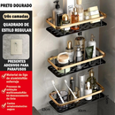 Ouro Suporte De Shampoo Prateleiras De Banheiro Sem Furo