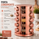 Porta Temperos Giratório Porta Condimentos 12/16 Potes Vidro Tampa Dosadora